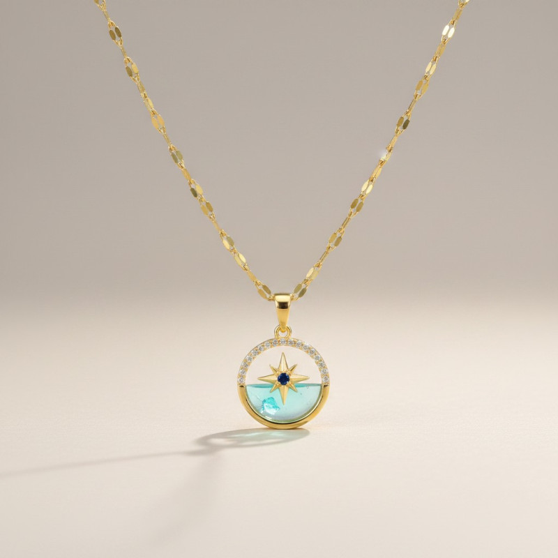 Collier doré mer étoilée Acier