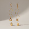 Boucles d'oreilles dorées coquillages et torsades