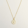 Collier doré étoile de mer blanc nacré Acier