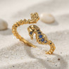 Bague ajustable dorée hippocampe Plaqué or