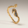 Bague ajustable dorée hippocampe Plaqué or