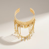 Bracelet de bras doré plumes