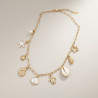 Collier doré charms coquillages et étoile de mer