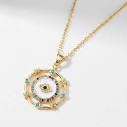 Collier doré mauvais œil étoilé Plaqué or