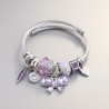 Bracelet charms argenté papillon violet Acier