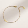Bracelet croix doré et blanc Acier