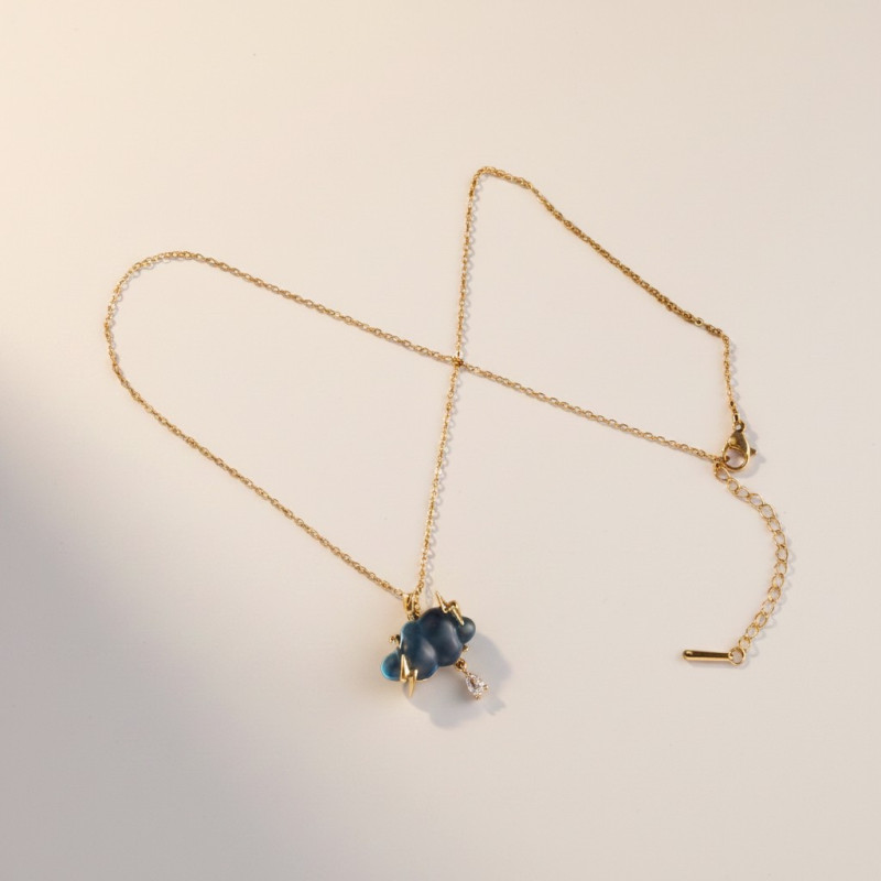 Collier doré nuage et éclair Plaqué or