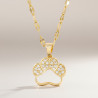 Collier doré empreinte Acier