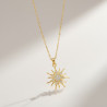 Collier doré soleil tournesol Plaqué or