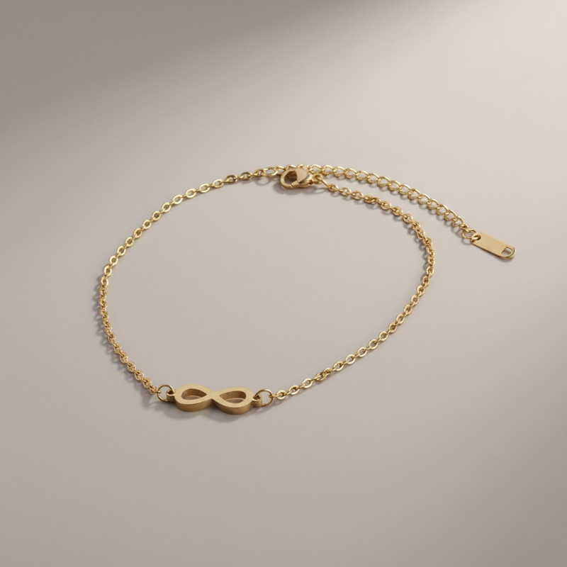 Bracelet doré signe infini Acier