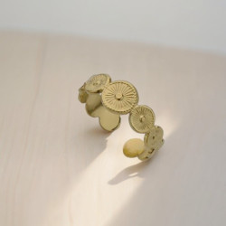 Bague ajustable dorée métal rond Acier