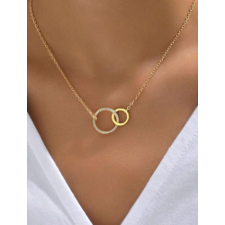 Collier doré double anneau Plaqué or