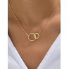 Collier doré double anneau Plaqué or
