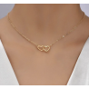 Collier doré cœurs entrelacés Acier