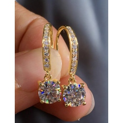 Boucles d'oreilles dorées zircon Plaqué or