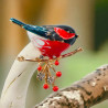 Broche oiseau rouge