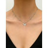 Collier de dos argenté papillons