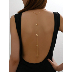Collier de dos doré papillons