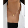 Collier de dos doré papillons