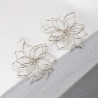 Boucles d'oreilles fleurs ajourées argentées gm