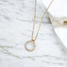 Collier doré anneau zircon Plaqué or
