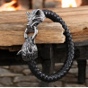 Bracelet noir tête de loup homme