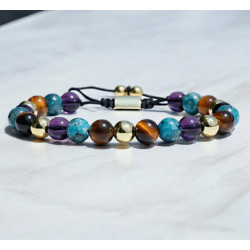 Bracelet pierres naturelles colorées