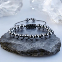 Bracelet coulissant pierres naturelles hematite