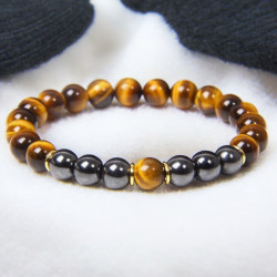 Bracelet oeil de tigre et hematite