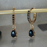 Boucles d'oreilles dorées zircon noir Plaqué or