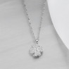 Collier argenté trèfle rotatif