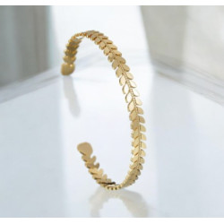 Bracelet jonc ajustable doré épis Acier