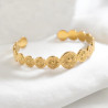 Bracelet jonc ajustable doré métal rond Acier