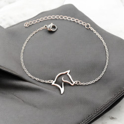 Bracelet argenté cheval Acier