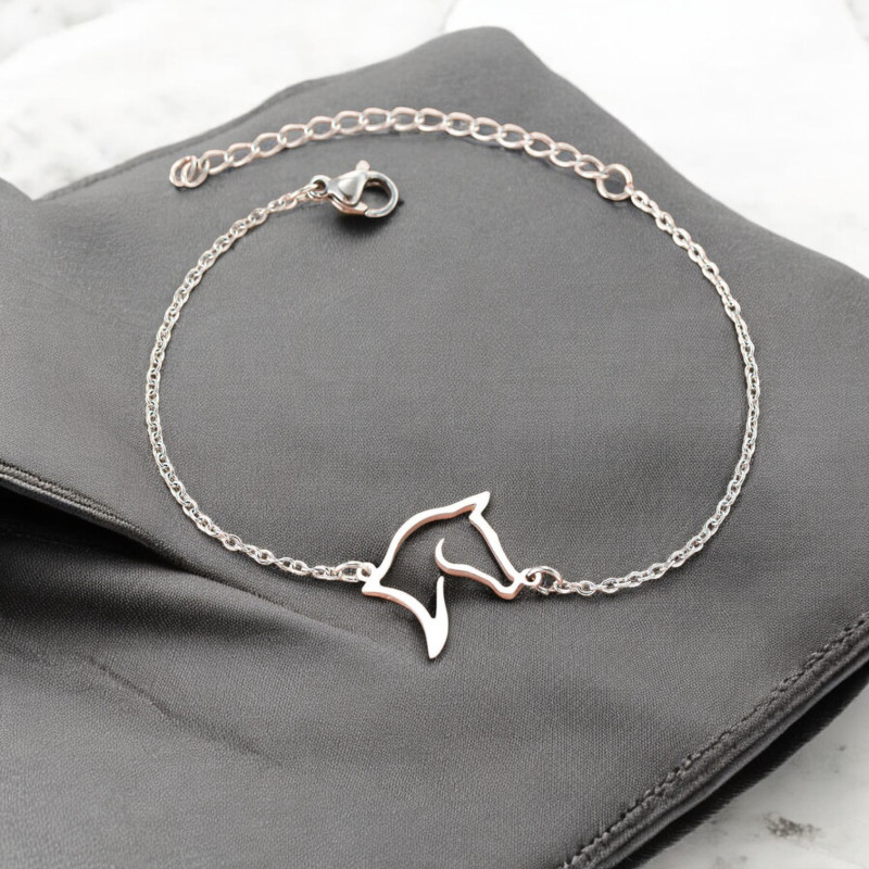 Bracelet argenté cheval Acier