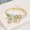 Bracelet doré charms abeille bleue Acier