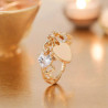 Bague ajustable dorée coeurs