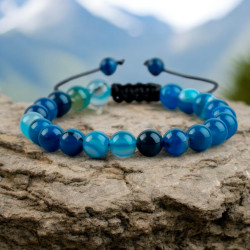Bracelet coulissant pierres naturelles bleues