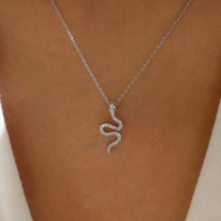 Collier serpent argenté