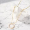 Collier doré anneau avec zircon Plaqué or