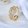 Bague ajustable dorée couronne zircon Plaqué or