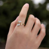 Bague dorée ajustable ajourée strass blanc Plaqué
