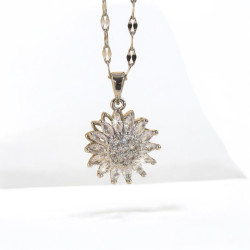 Collier argenté tournesol Acier
