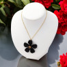 Collier doré fleur noire