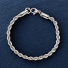 Bracelet argenté torsadé 4mm Acier