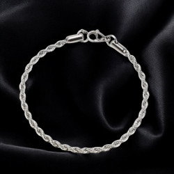 Bracelet argenté torsadé 3mm Acier