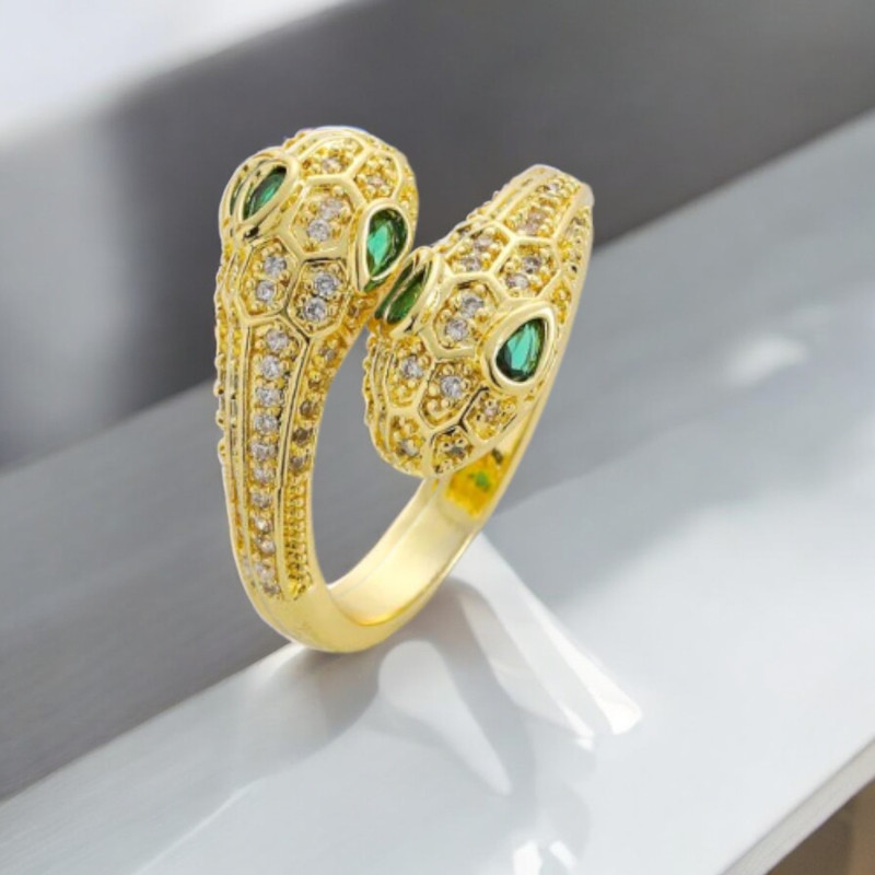 Bague dorée ajustable serpent Plaqué