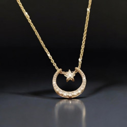 Collier doré étoile et lune Plaqué or
