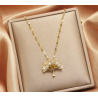 Collier doré arbre zircon Plaqué or