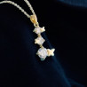 Collier doré strass et papillon Plaqué or